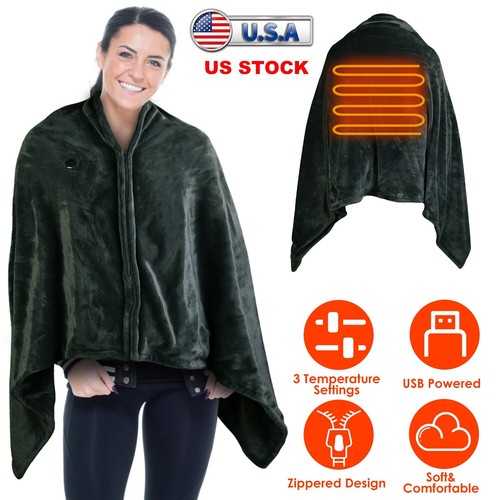 New USB Heated Blanket w/ Zipper for Home or Office, 59x31 Inches - Picture 8 of 8