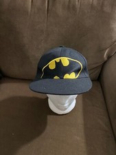 Batman Black  Yellow Six Flags Snapback Hat Baseball Cap.