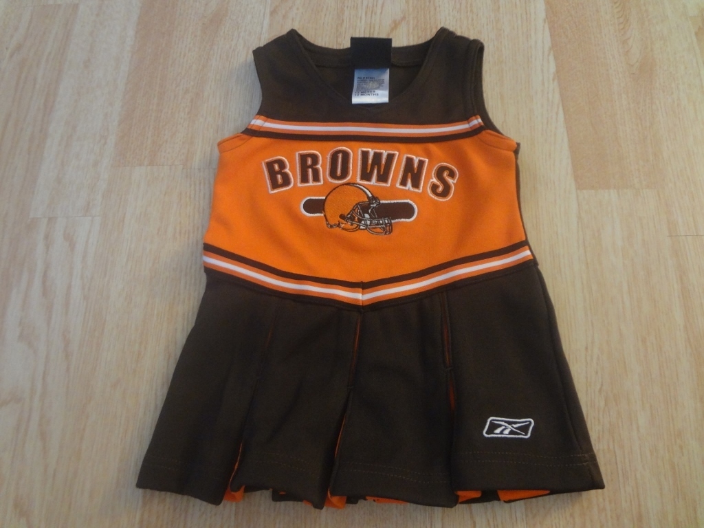 cleveland browns jersey dress Infant/Baby Girls 12 Mo Cheerleader Cheer Outfit Reebok Machine Washable