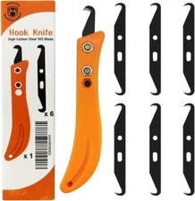 Hook Blade Utility Knife, Golf Grip Removal Tool Hook Knife with Blades for R...
