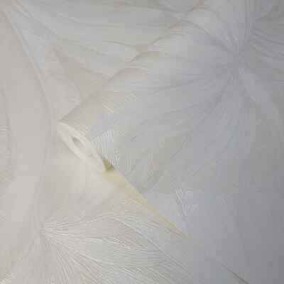 Palm Banana Leaves Leaf Giungla Cream Off-white Tropical Floral 3d Wallpaper