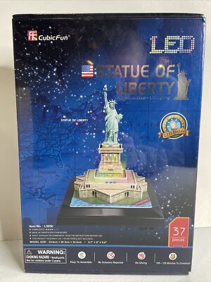 Cubic Fun 3D Puzzle New York Statue of Liberty LED Lighted Architecture Model 