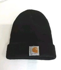 Carhartt Youth 7" x 8" Acrylic Watch Cuff Beanie Hat - Black USA -C1