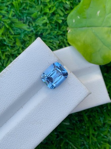 3.55 Ct Natural Santa Maria Aquamarine Cushion Cut Loose Gem for Jewelry - Picture 3 of 10