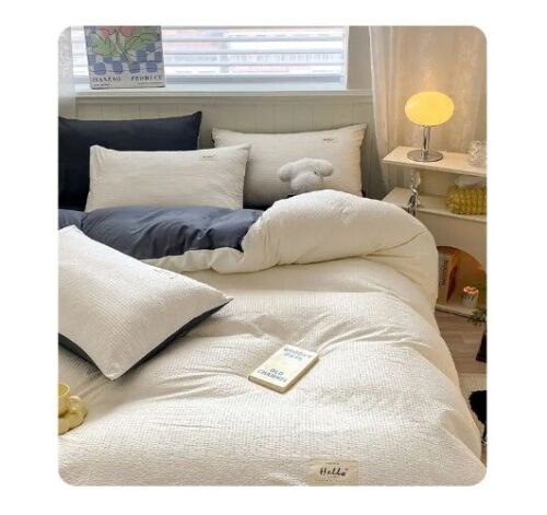 2024 SOID COLOR Gewaschene Baumwolle Vierteiliges Bettwäsche Set Baumwolle Quilt Cover Set - Bild 19 von 34