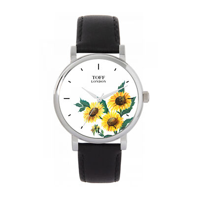 Toff London TLWS-17035 Ladies Yellow Sunflower Flower Watch UK