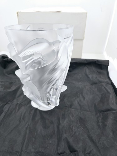 Vaso cristallo Lalique Martinets Francia 9,5x6,5" - Foto 6 di 10