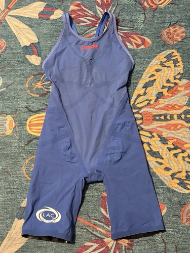 Arena Carbon Racing Kneeskin Tech Suit Women’s Sz 26 Blue FINA W Logo