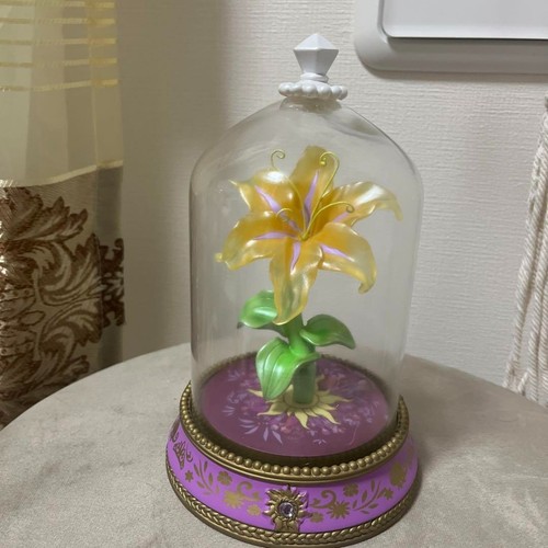Disney Rapunzel Magical Flower Light 10th Anniversary Resin Glass LED Lamp Japan - Picture 6 of 7