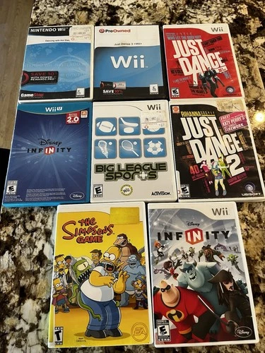 Nintendo Wii Video Game Lot The Simpsons Game Infinity Just Dance 2 3 Set Stars