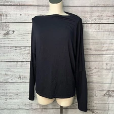 Bleusalt The Cindy Top Size 4 XL 14/16 Navy Blue Boatneck