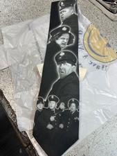 ralph marlin men neck tie Vintage dark grey stooges police made in USA