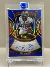2025 Panini Select - Rookie Signatures Tez Johnson #RSI-TJN Blue Prizm /149