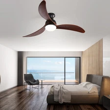 52" Low Profile Smart Ceiling Fan with LED Light, Remote or