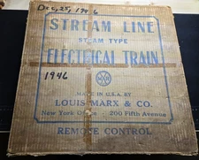 Marx 999 Stean Engine Freight Set With 3 Cars, Track, Transformer and Box