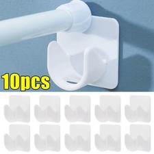 10x Self Adhesive Curtain Rod Brackets Shower No Drill Nail Free Pole Holder Hom