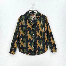 DESMOND AND DEMPSEY Natural History Museum Pajama Top Women Medium T Rex Black