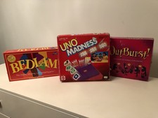 Bundle of Vintage Board Games Incl UNO, BEDLAM & OUTBURST