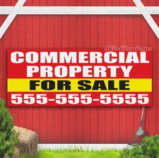 COMMERCIAL PROPERTY FOR SALE Indoor Outdoor Banner Sign with grommets