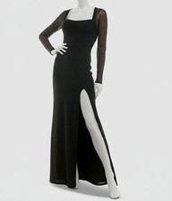 City Studios Women Black Square-Neck Glitter Side-Slit Dress Juniors' Size 13/14