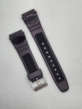 Vintage NOS 20R Black Rubber/PVC Divers Watch Band-Stainless Buckle