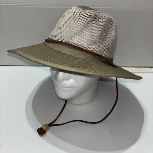 Red Head Brand Co Wide Brim Boonie Fishing Safari Vented Mesh Khaki Hat Sz Large