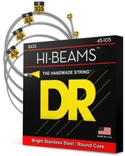 - Hi-Beams - Bass Guitar Strings 4-String Set - Medium 45-105 - Stainless Ste...