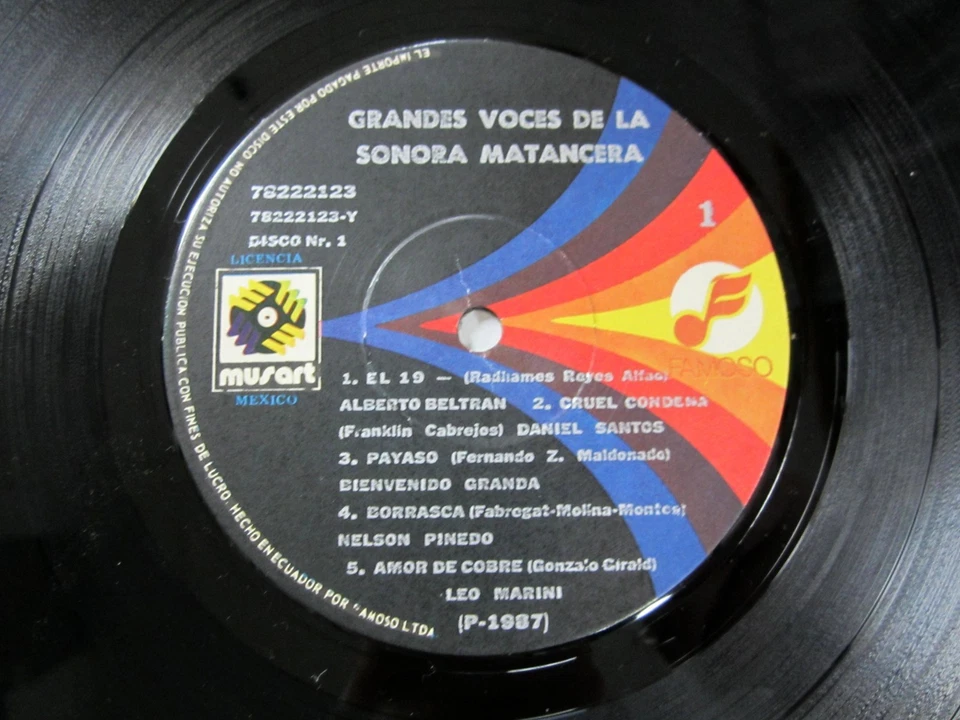 Grandes Voces De La Sonora Matancera 3xLP 1986 Compilation VG++ Triple vinyl - Image 3 of 4