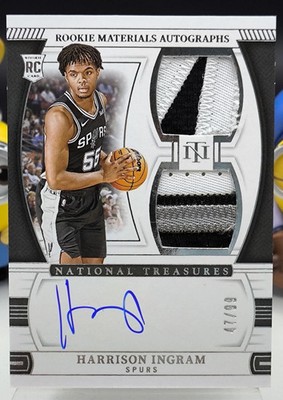 2024-25 Panini National Treasures Harrison Ingram Rookie Dual Patch Auto 47/99