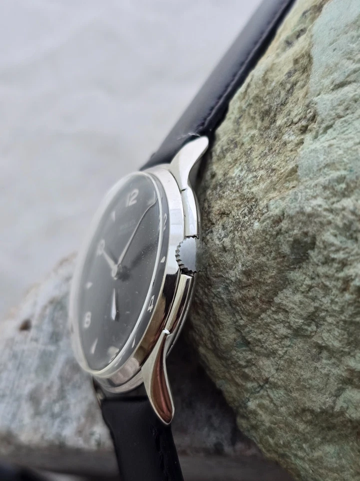 ROLEX MARCONI  A CUERDA DE HOMBRE DIAL RESTAURADO COLOR NEGRO CAJA  NICKEL - image 3 of 4