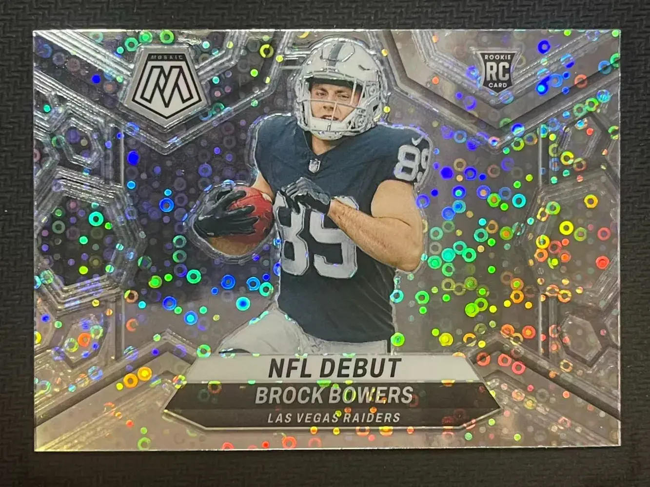 2024 Panini Mosaic - NFL Debut Brock Bowers #286 SILVER DISCO Prizm (RC) -GL12