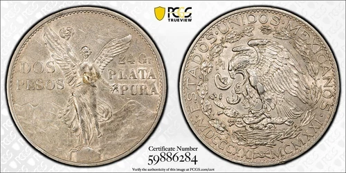 Photo of a 1921 Mexico 20 Centavos Silver from an eBay sale
