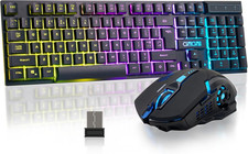 Gaming Wireless Keyboard and Mouse RGB Backlit Rechargeable Battery Gamer Combo