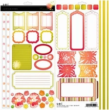 s.e.i. MIMOSA Pearl Foil 12"x12" Cardstock Sticker Sheet scrapbook card journal