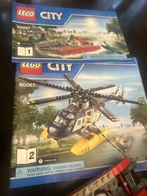 Lego 2015 City Police Helicopter Pursuit 60067 Possibly Complete w/Manuals
