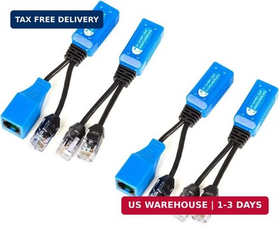 2 Pair RJ45 Ethernet Cable Combiner/Splitter Sharing Kit 2-in-1 (2 Cameras Over