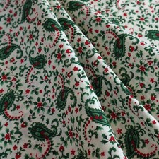 VIP Cranston Cotton Xmas Print Fabric - Green Holly/Floral/Paisley - 16" x 44"