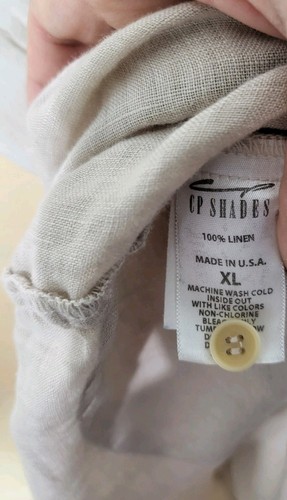Mujer Talla:XL CP SHADES Teton Túnica Top Manga Larga Lino Relajado Minimalista - Imagen 8 de 8