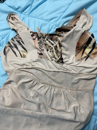Fresh of La Women Sz 1X Tropical V-Neck Stretchy Sleeveless Maxi Dress - Picture 15 of 17