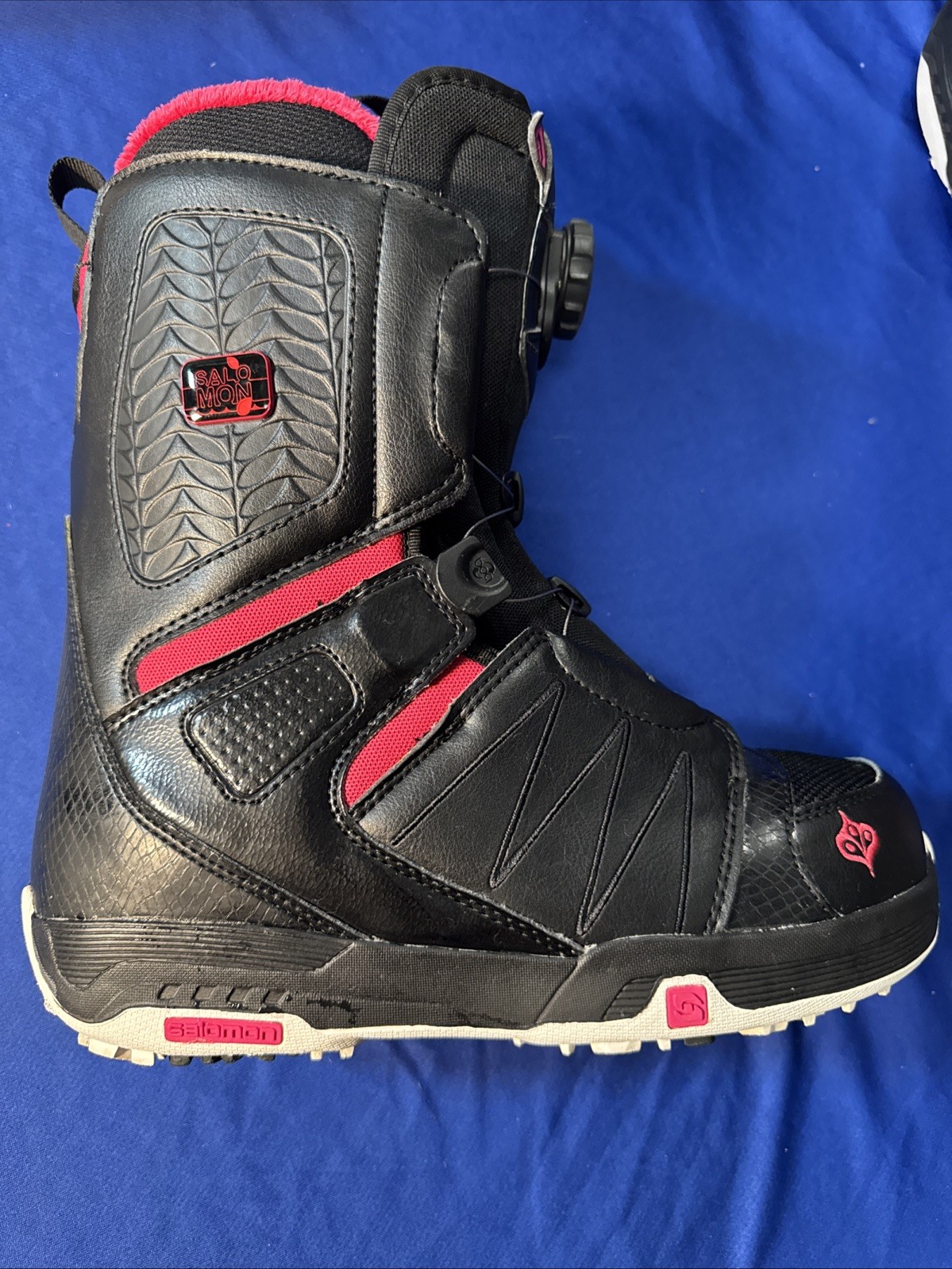 Stivali da snowboard SALOMON Pearl Boa da donna taglia US 7 nero cerise nero