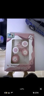 Sakura Theme Thumb Grips Pink White for PS4 Nintendo Switch Controllers Set of 4