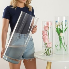 Extra Large Clear Plastic Flower Vase Acrylic Cylinder Floor Vases