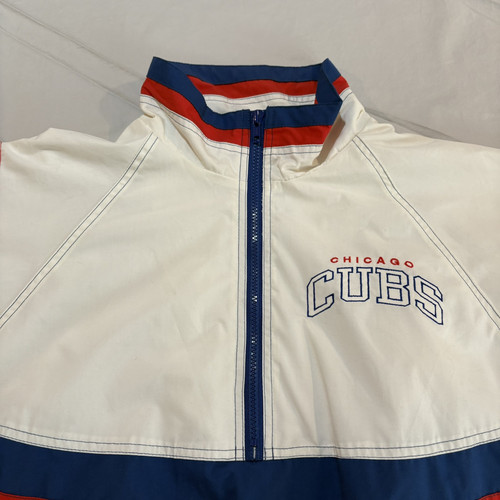 Vintage Chicago Cubs Starter Jacket Deadstock Windbreaker Sz M 90s Half Zip - Picture 4 of 14