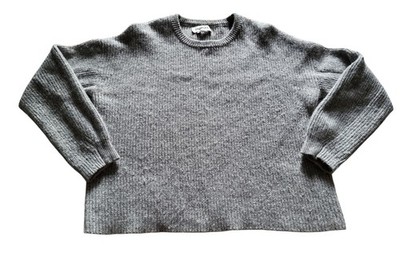 Pre-owned MONSE Women Tight Knit Merino Wool & Mohair Grey Sweater Size M