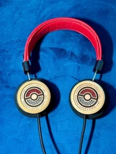 Pokémon × Grado Labs Poké Ball Headphones (Wood with Red Headband) - Rare