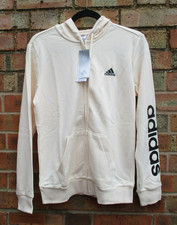 Image of Ladies adidas Hoodie Full Zip Track Hoody Cream Medium, UK 12, 40" Chest BNWTs