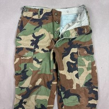 Vintage US Military Pants Mens 30x34 Camo Woodland Cargo 80s Small Long Trouser