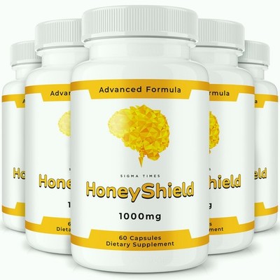 HoneyShield Capsules, Honey Shield Pills Brain Health, Memory & Focus - 5 Pack