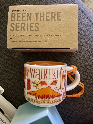 🍍STARBUCKS ORNAMENT WAIKIKI BEEN THERE SERIES Demitasse Espresso Mini Mug 2oz.