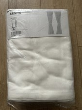 IKEA Lenda Tab Top Curtains 140 x 300cm (55”x118 “) Tie Backs New Discontinued